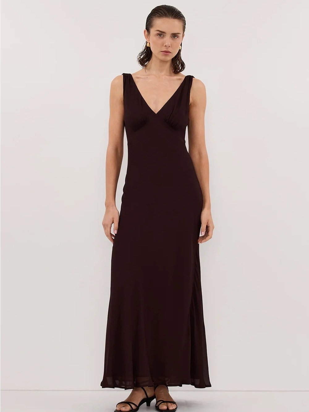 DISSH Jorja Dark Choc Sleeveless Maxi Dress